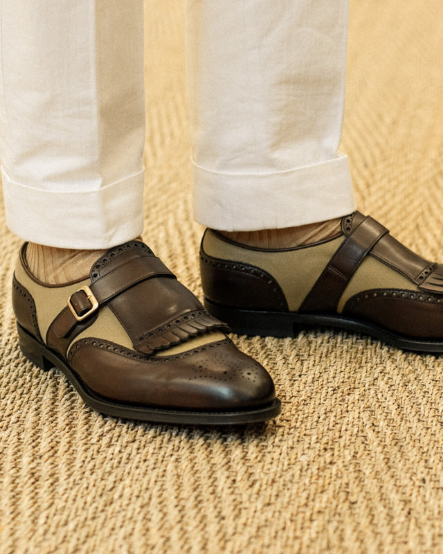 Henley | Calf & Twill | Dark Oak & Beige