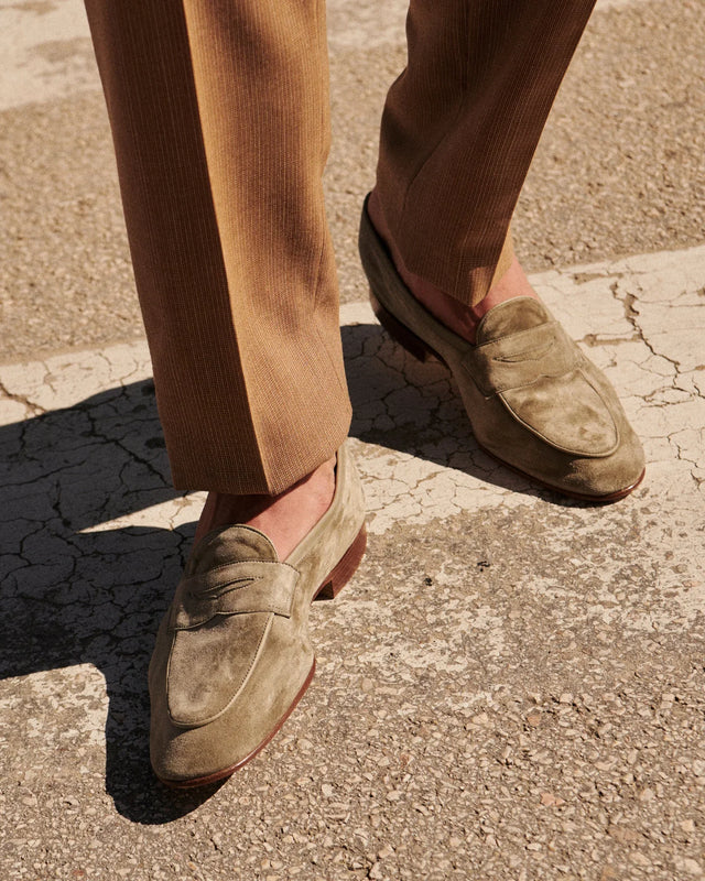 Edward Green - Polperro | Unlined | Suede | Sage - Loafer