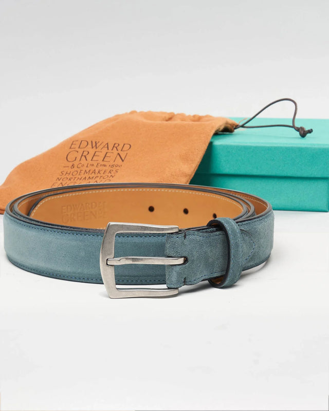 Edward Green - Belt | Suede | Aqua - Belts