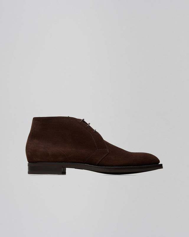 Edward Green Shanklin unlined boot in mink suede, alternate view