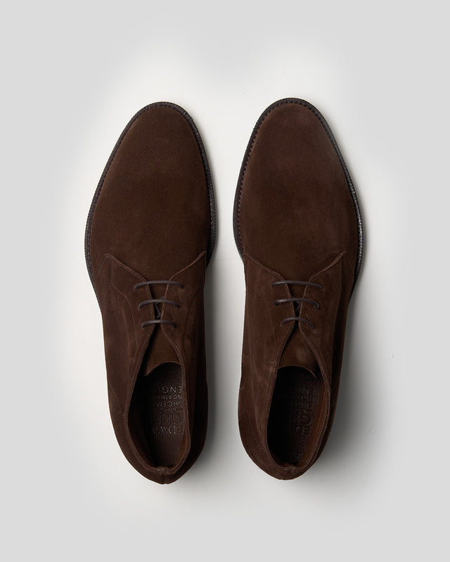 Edward Green Shanklin unlined boot in mink suede, alternate view