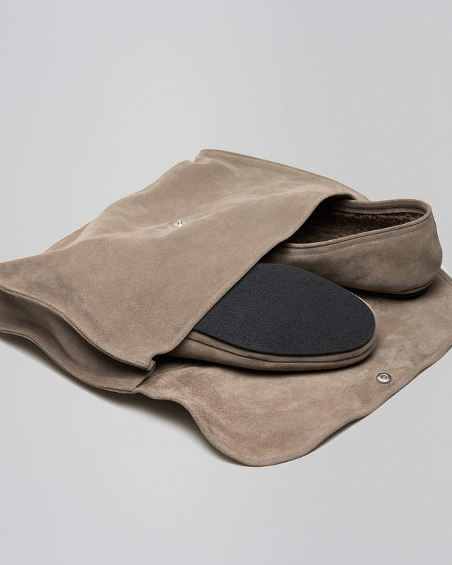 John Lobb Kingston slipper in grey suede, alternate view