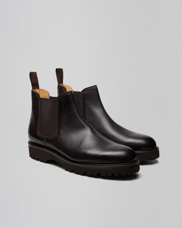 John Lobb Lawry New Standard boot in dark brown gentle grain