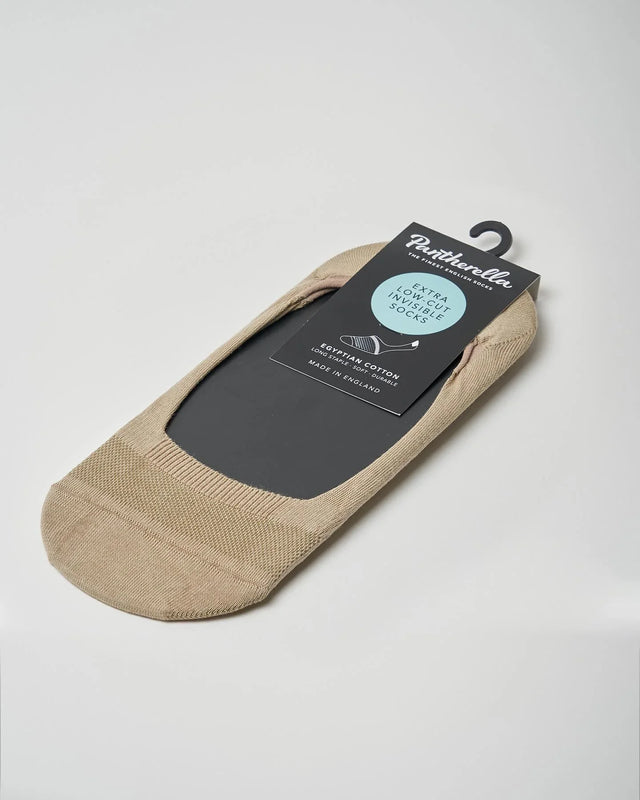 Pantherella - Sock | Monaco | Invisible | Egyptian Cotton | Light Khaki - Socks & Footlets