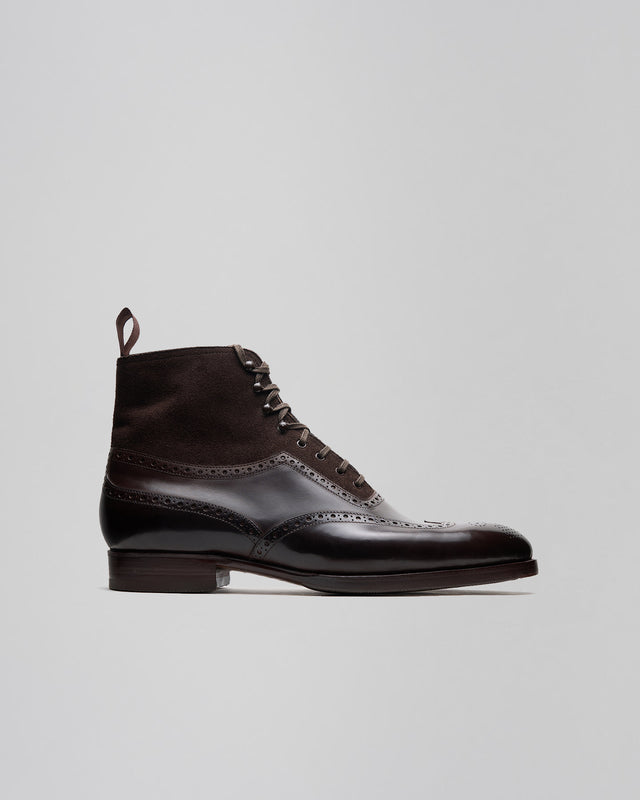 Oxford Ankle Boot | Leather & Suede | Dark Brown | 401FC