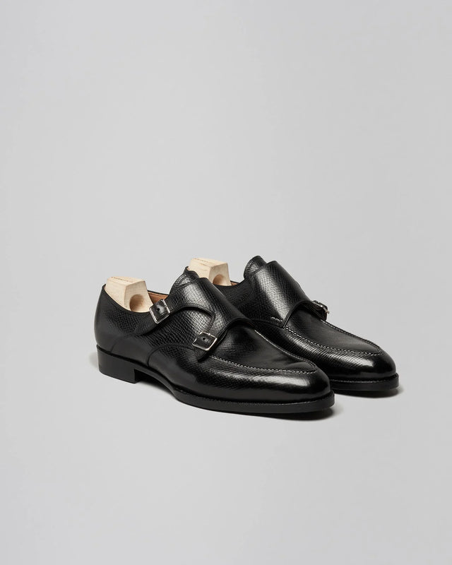 Saint Crispin's - Double Buckle Monk | Russian Grain | Black | 505A - Buckle