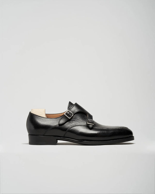 Saint Crispin's - Double Buckle Monk | Russian Grain | Black | 505A - Buckle