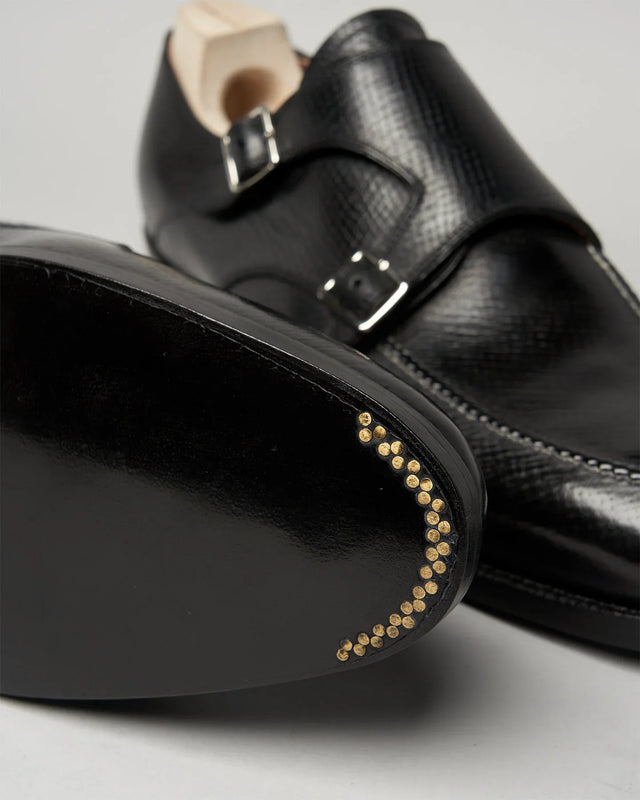Saint Crispin's - Double Buckle Monk | Russian Grain | Black | 505A - Buckle