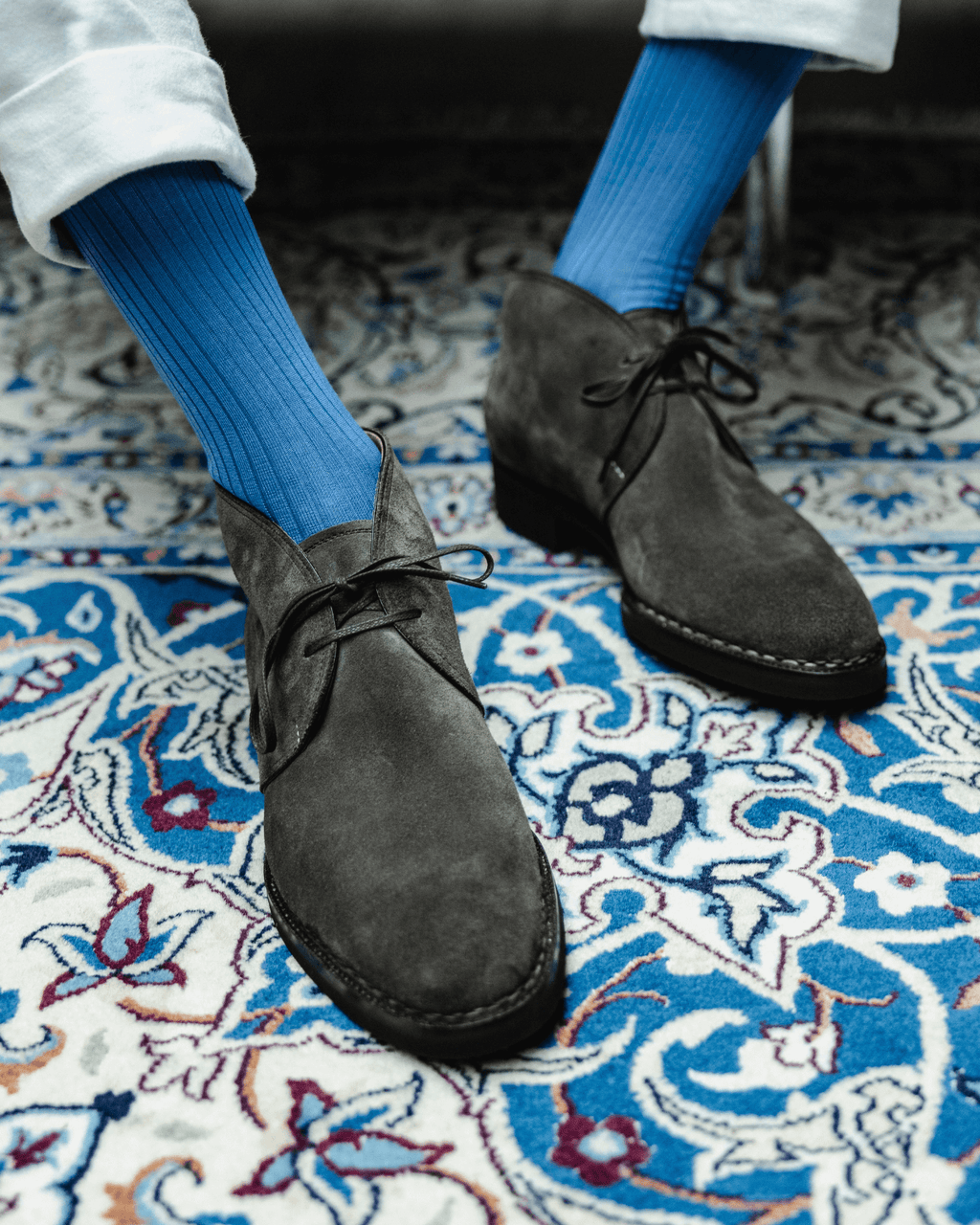 Blue suede clearance chukka boots