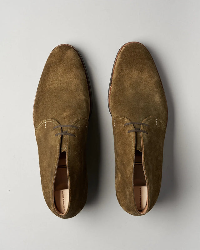 Saint Crispin's - Chukka | 524 | Suede | Olive Green - Lace-up