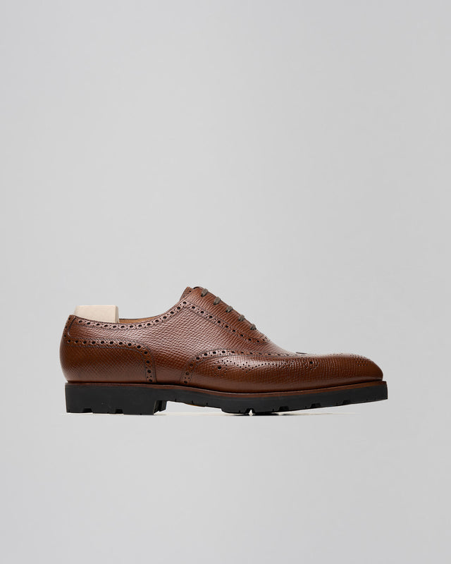 Saint Crispin's longwing brogue in mid brown Russian calf, alternate view