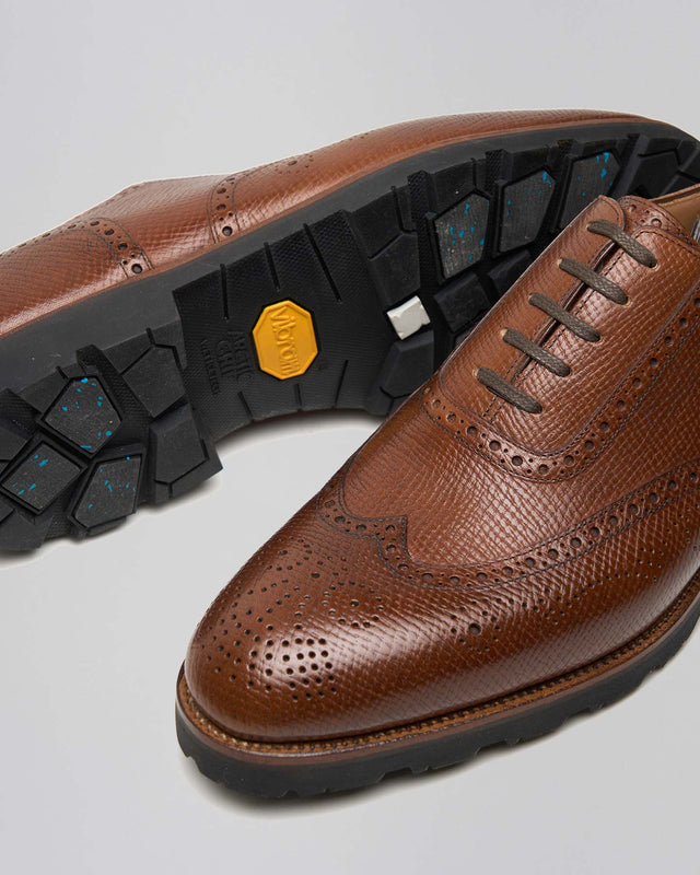 Saint Crispin's longwing brogue in mid brown Russian calf, alternate view