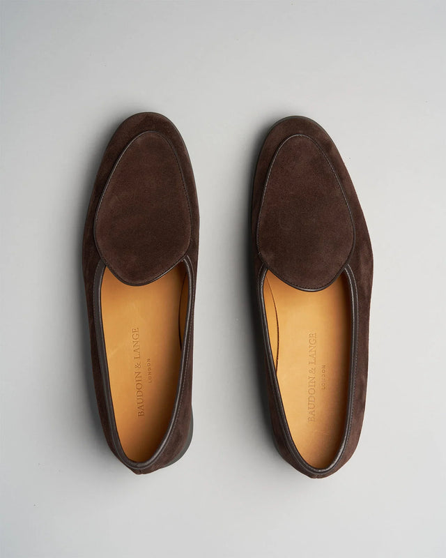 Baudoin & Lange - Stride | Suede | Dark Brown - Loafer