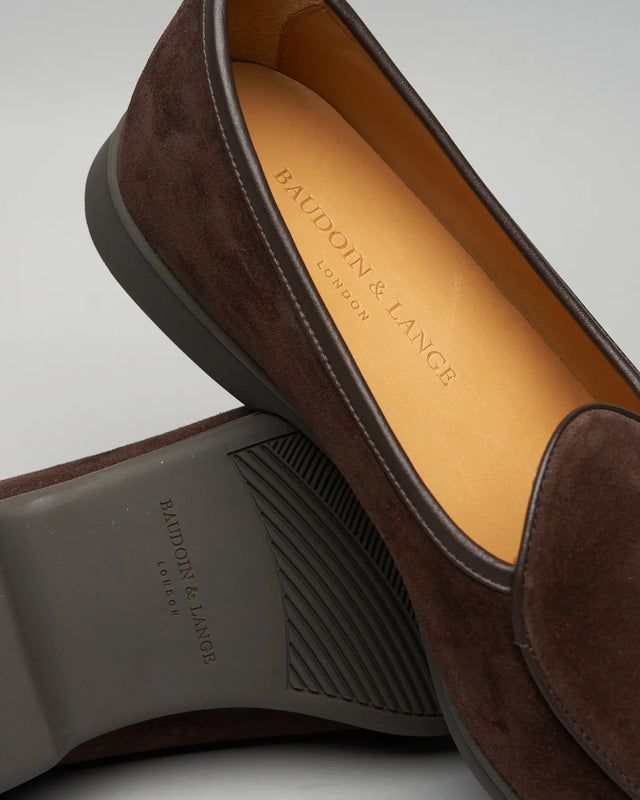 Baudoin & Lange - Stride | Suede | Dark Brown - Loafer