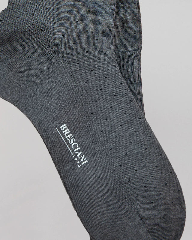 Bresciani - Knee-high Sock | Polka Dot | Light Grey - Socks & Footlets