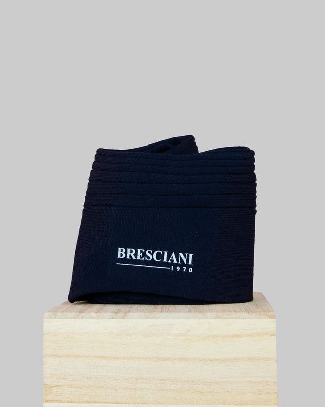 Bresciani - Knee-high Sock | Navy | Organic Cotton - Socks & Footlets
