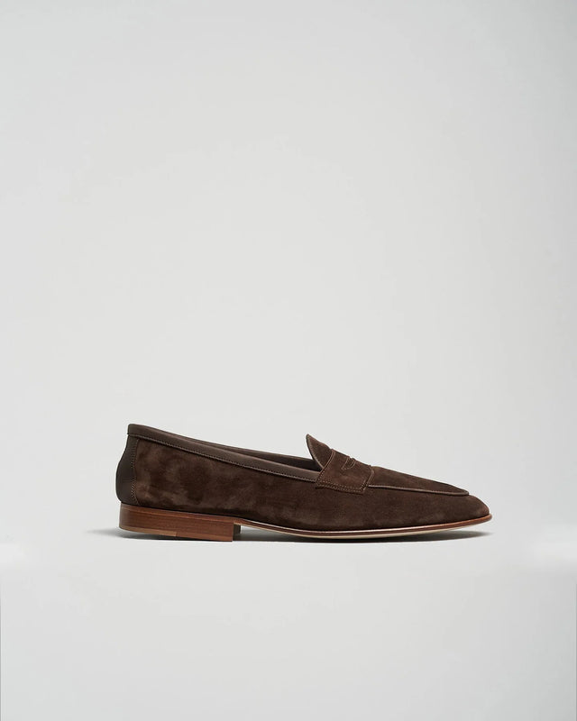 Edward Green - Polperro | Unlined | Suede | Brown Pepper - Loafer