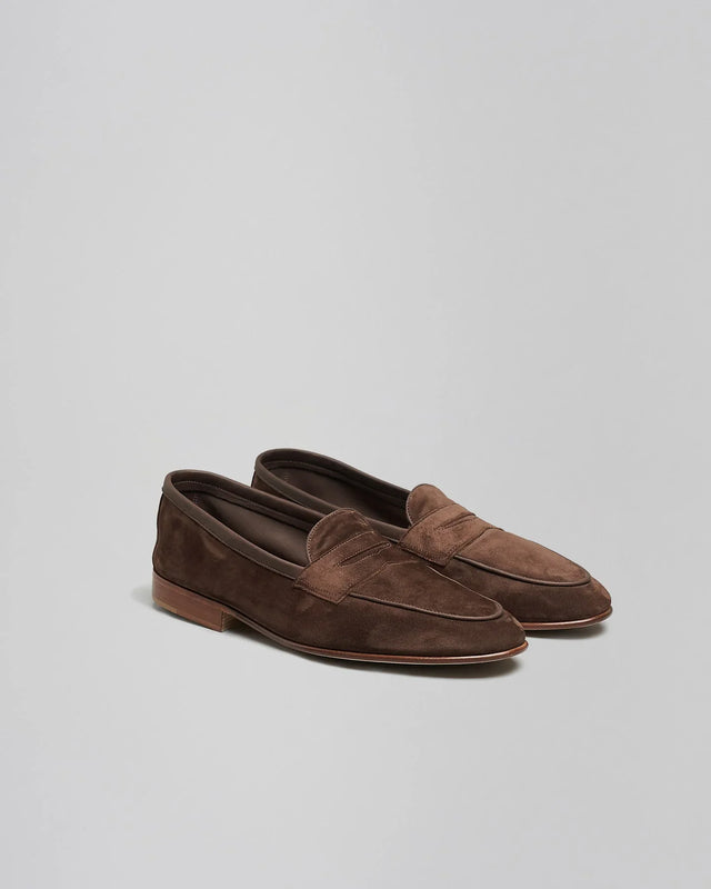 Edward Green - Polperro | Unlined | Suede | Brown Pepper - Loafer