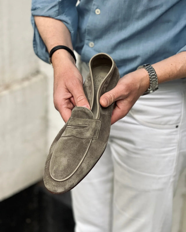 Edward Green - Polperro | Unlined | Suede | Sage - Loafer
