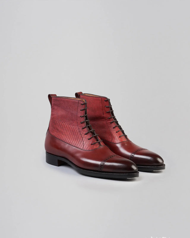 Gaziano & Girling - Canterbury | Cherry Calf & Iguana Suede - Boots