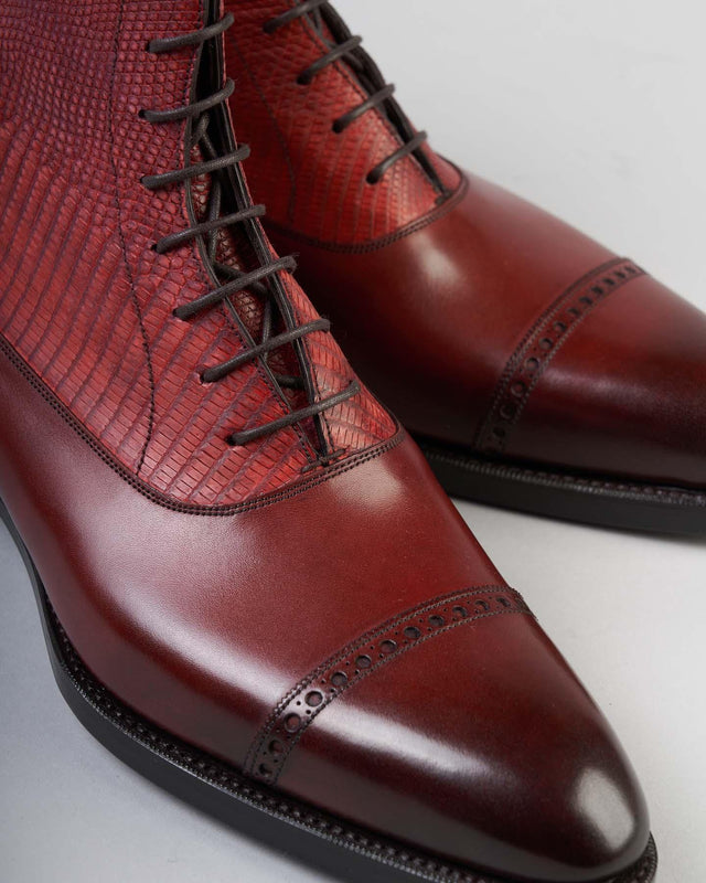 Gaziano & Girling - Canterbury | Cherry Calf & Iguana Suede - Boots