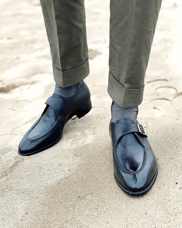 Gaziano & Girling - Savile | Hatch Grain | Black - Buckle