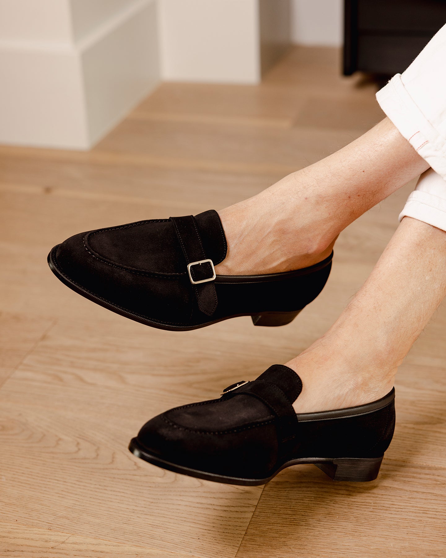 The Hand - Edward Green Horton in Unlined Black Suede