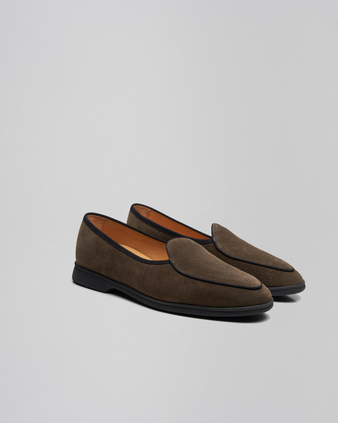 Mocassini Baudoin &amp; Lange Sagan Stride, Pelle Scamosciata Deep Taupe, Taglia 37 (UK 4.5) &ndash; Nuovi In Scatola