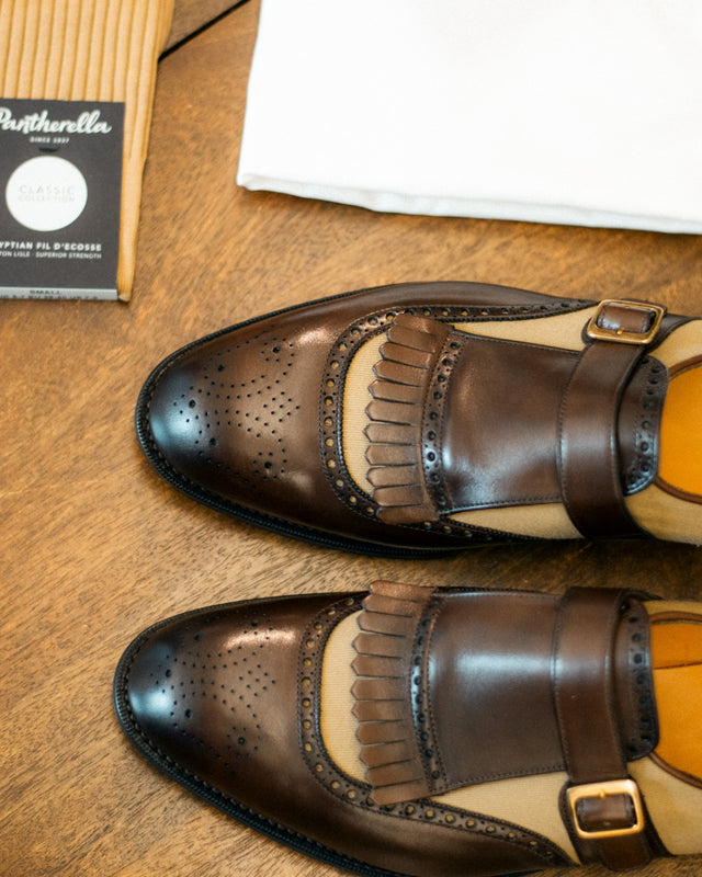 Henley | Calf & Twill | Dark Oak & Beige