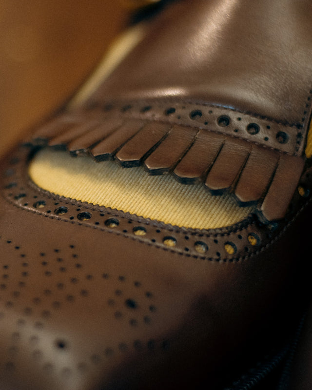 Henley | Calf & Twill | Dark Oak & Beige