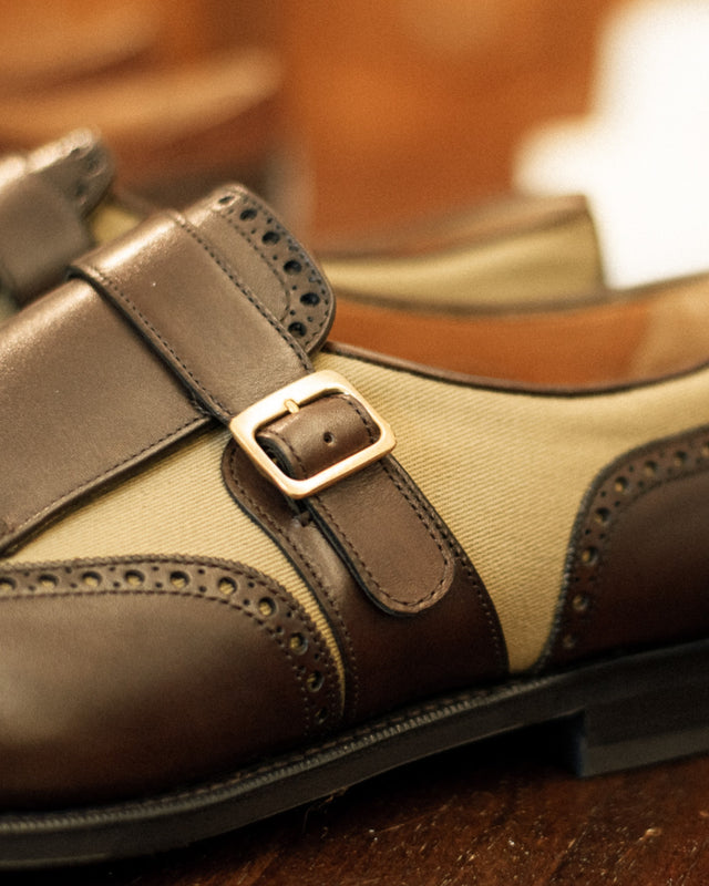 Henley | Calf & Twill | Dark Oak & Beige