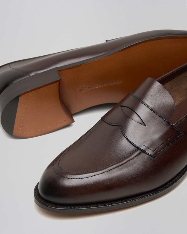 Edward Green Piccadilly unlined loafer in Espresso Antique calf, alternate view