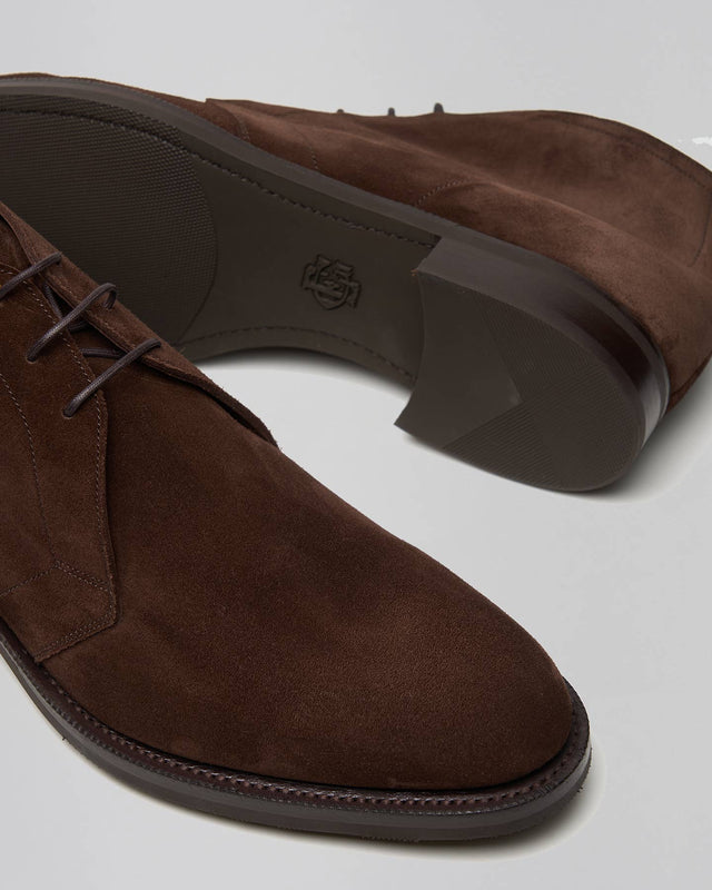 Edward Green Shanklin unlined boot in mink suede, alternate view