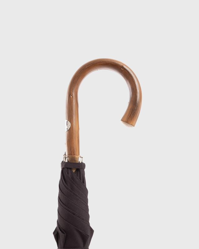 Solid Stick Umbrella | Chestnut | Black