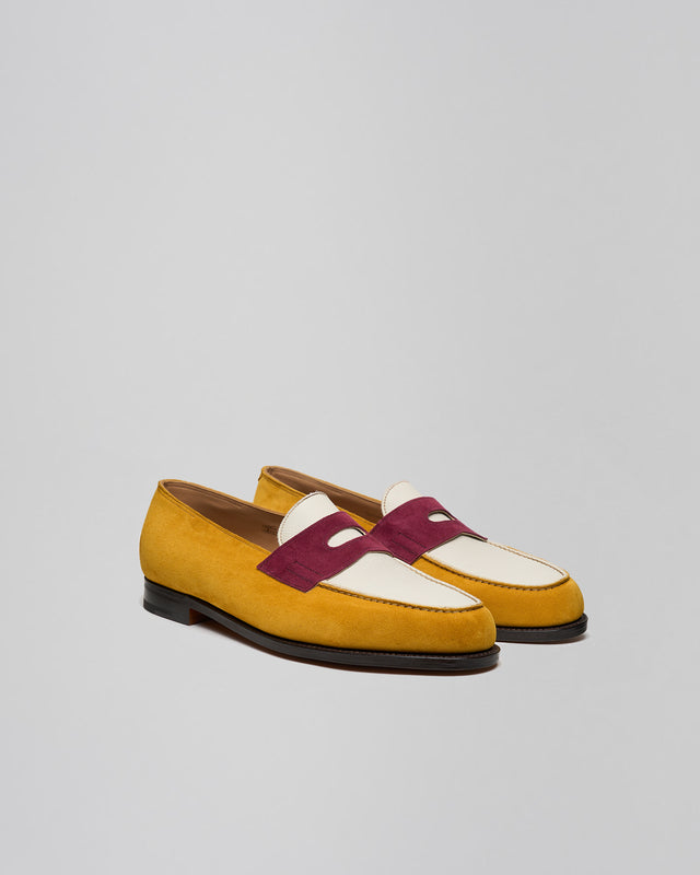 Lopez | Pure Grain Calf & Suede | Sand & Amber & Wine