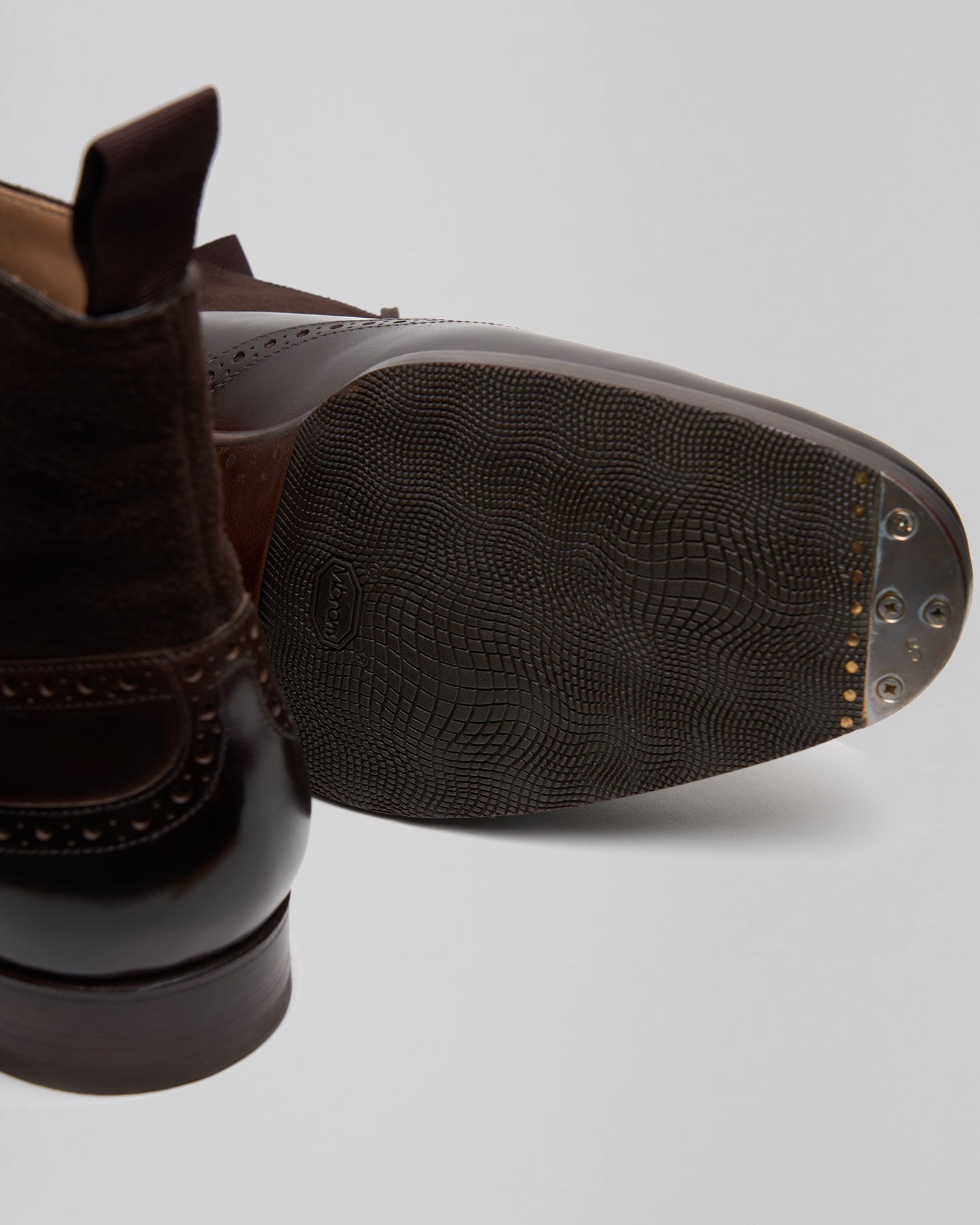 Saint Crispin's Derby Ankle Boot in Brown Leather & Suede | 401FC