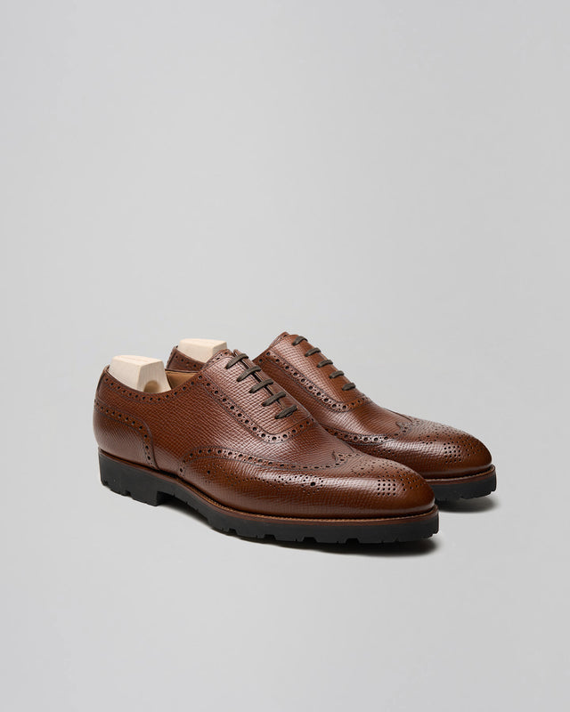 Saint Crispin's longwing brogue in mid brown Russian calf